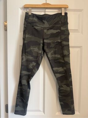 Athleta Olive & Black Camo Leggings